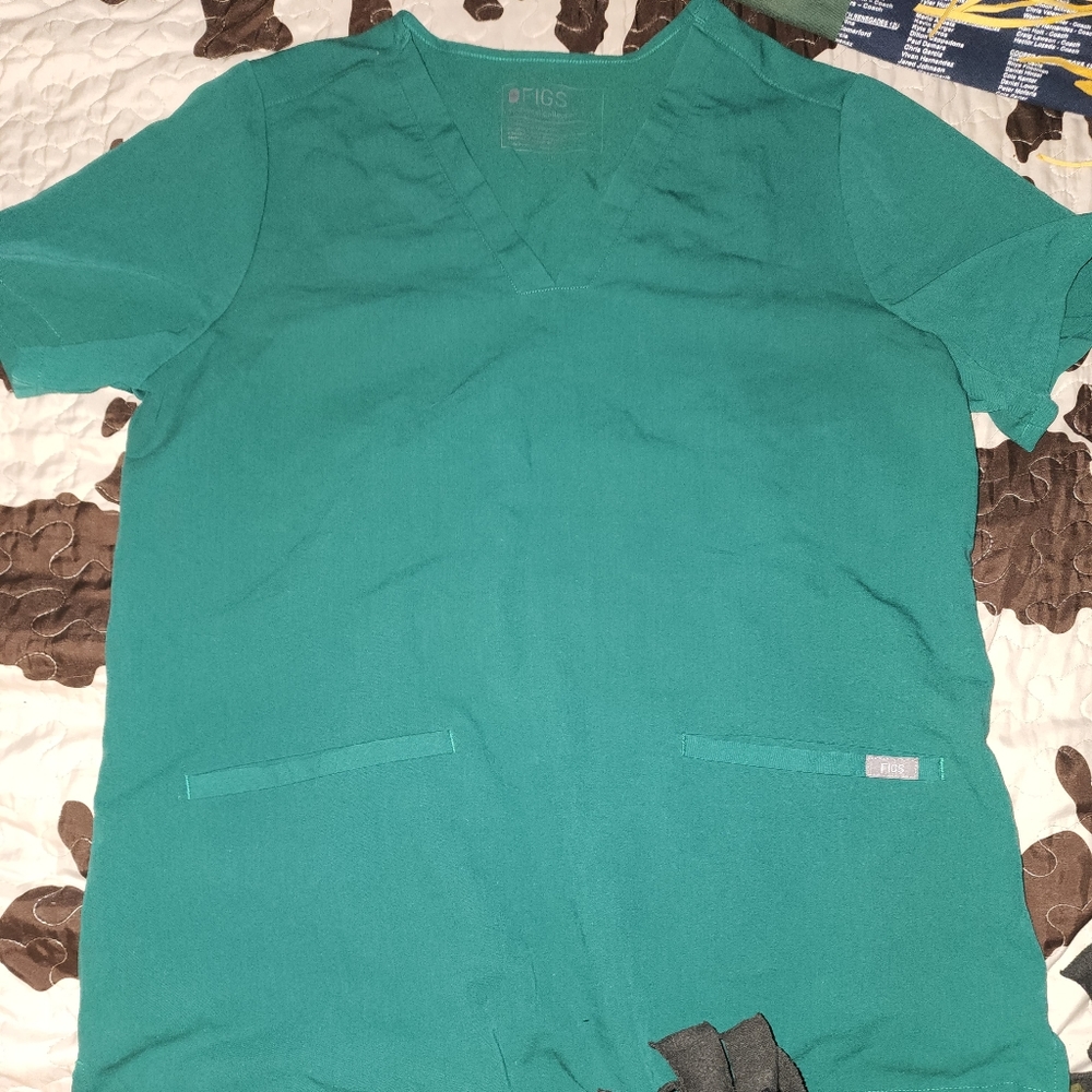 Figs hunter green scrub top